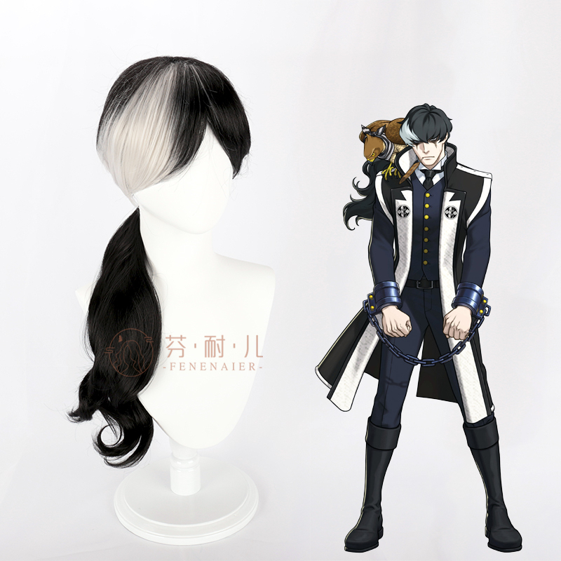 Anime Cosplay Long Black Hair - 70cm Black White Long Synthetic Cosplay