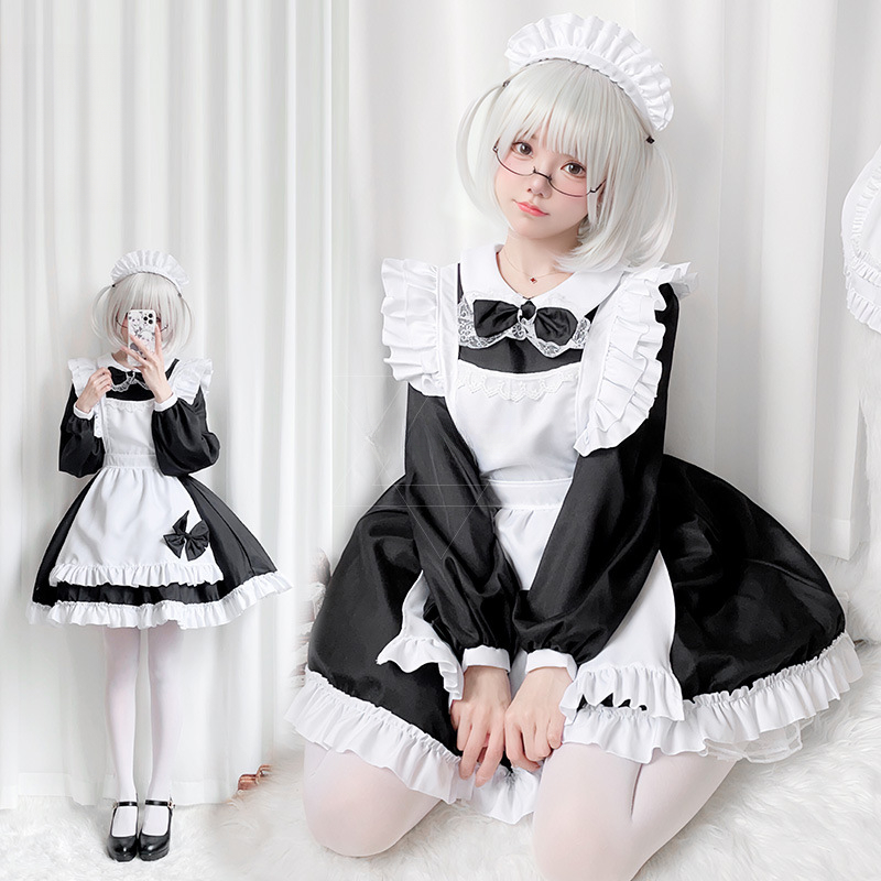 Anime Cosplay Plus Size - Plus Size Gothic Maid Set Black