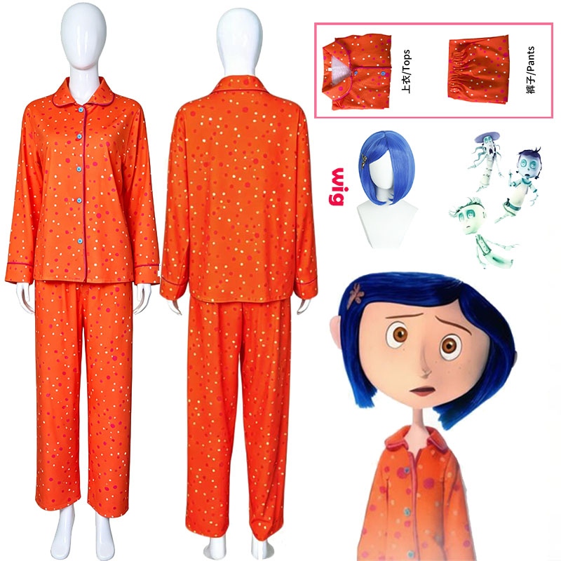 Anime Cosplay Costumes - Movie Coraline Cosplay Pajamas Costume Orange