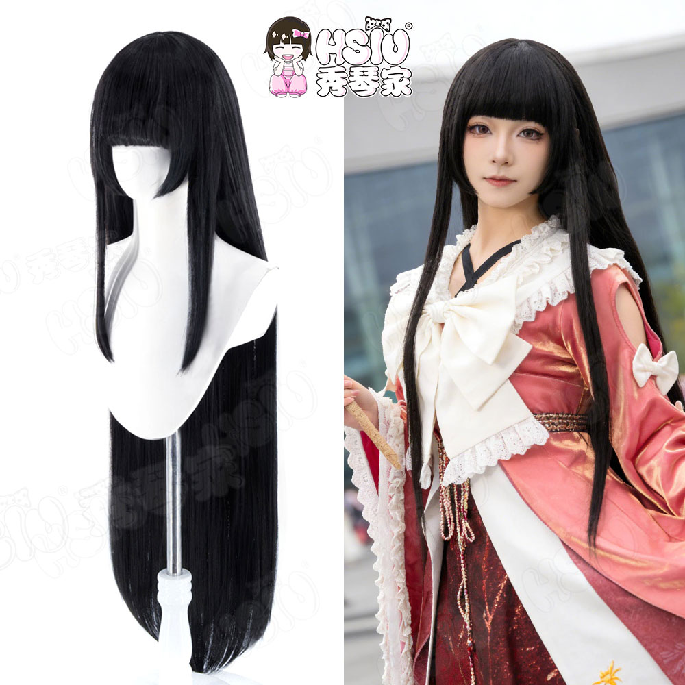 Anime Cosplay Long Black Hair - Kaguya Houraisan Cosplay Wig HSIU 100cm