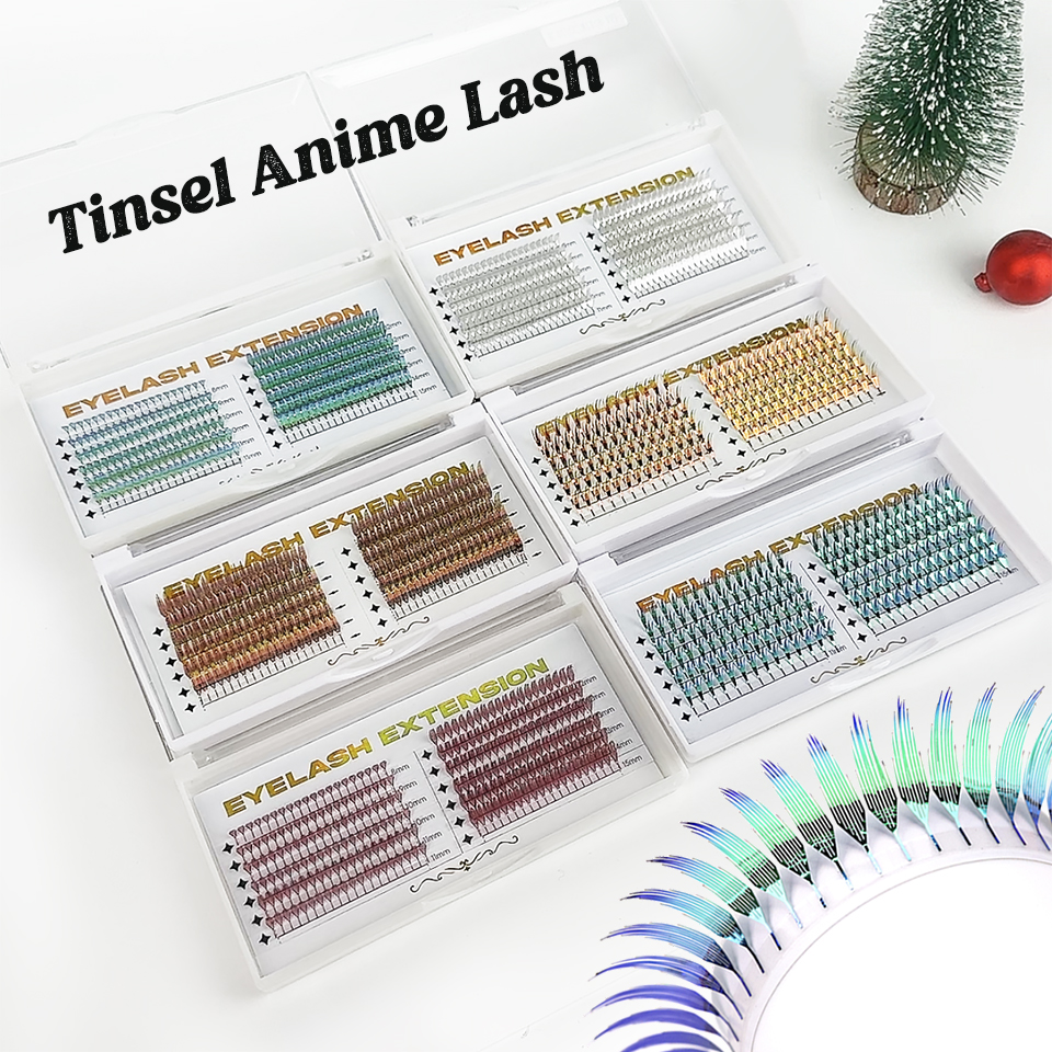 Anime Cosplay Lashes - AGUUD Christmas Color Tinsel Lashes Fashion