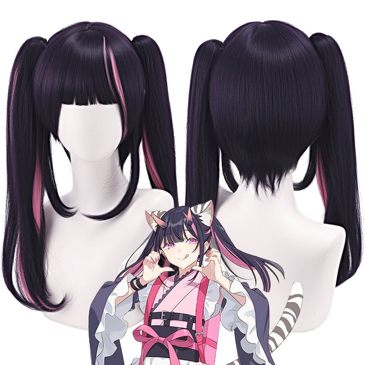 Anime Cosplay Long Black Hair - Komazawa Noi Cosplay Wig Chrono Kaguya-hime