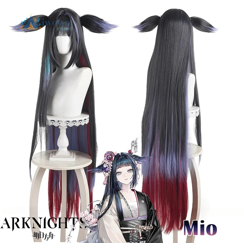 Cosplay Anime Black - Arknights Mio Cosplay Wig Black Purple
