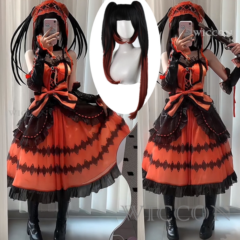 Tokisaki Kurumi Cosplay Wig wi – обзор и цена Anime Cosplay Long Black Hair