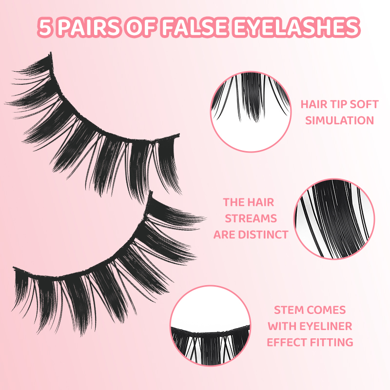 DINGSEN 5 Pairs Manga Lashes E – обзор и цена Anime Cosplay Lashes