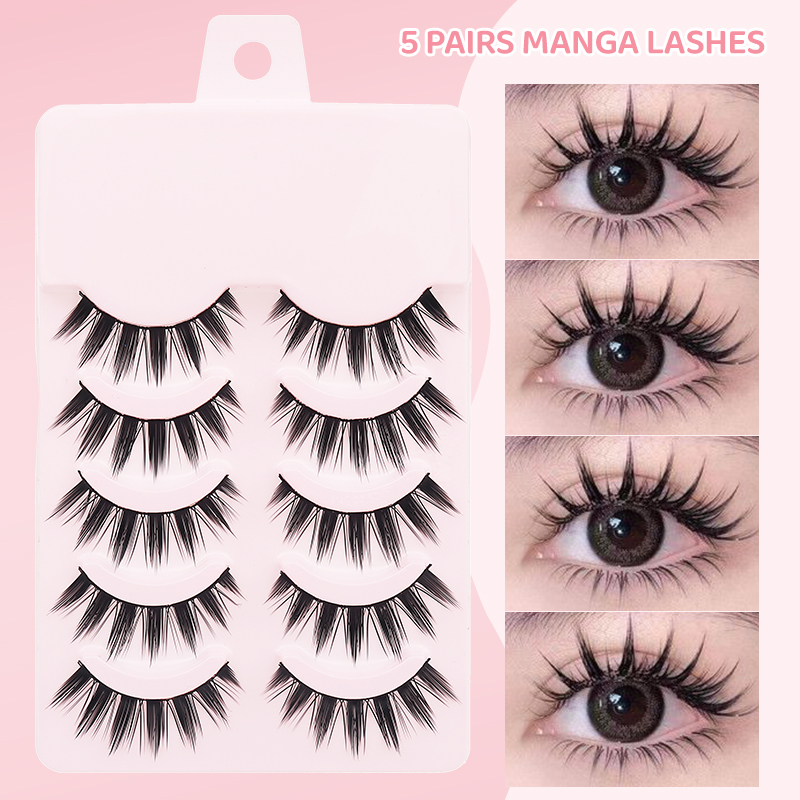 DINGSEN 5 Pairs Manga Lashes E – обзор и цена Anime Cosplay Lashes