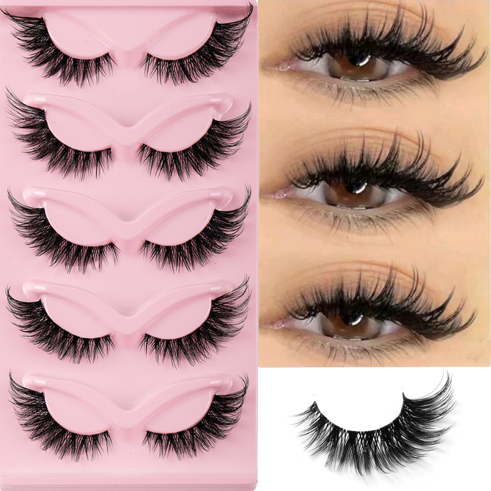 5 Pairs Cat Eye Lashes Faux Mi – обзор и цена Anime Cosplay Lashes