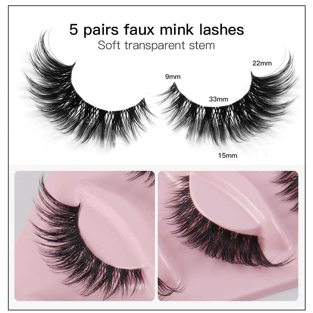 5 Pairs Cat Eye Lashes Faux Mi – обзор и цена Anime Cosplay Lashes