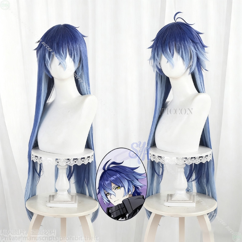 Kyryll Wig Anime Game Genshin  – обзор и цена Anime Cosplay Blue Hair