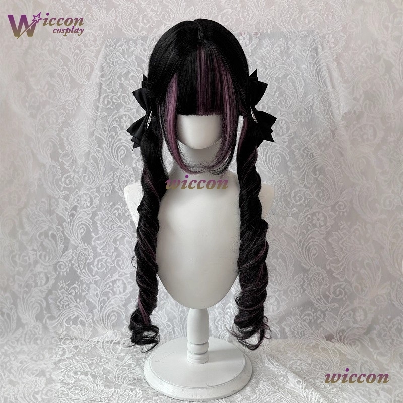 Comic ‌Black Wig with Pink Cos – обзор и цена Anime Cosplay Long Black Hair